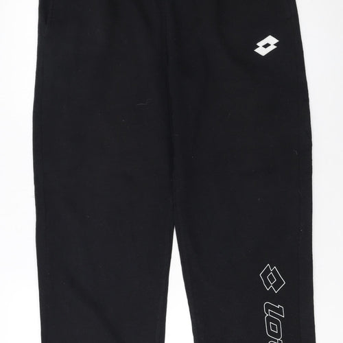 Lotto Women Black Fleece Sweatpants L Regular Fit Comfort Sportswear