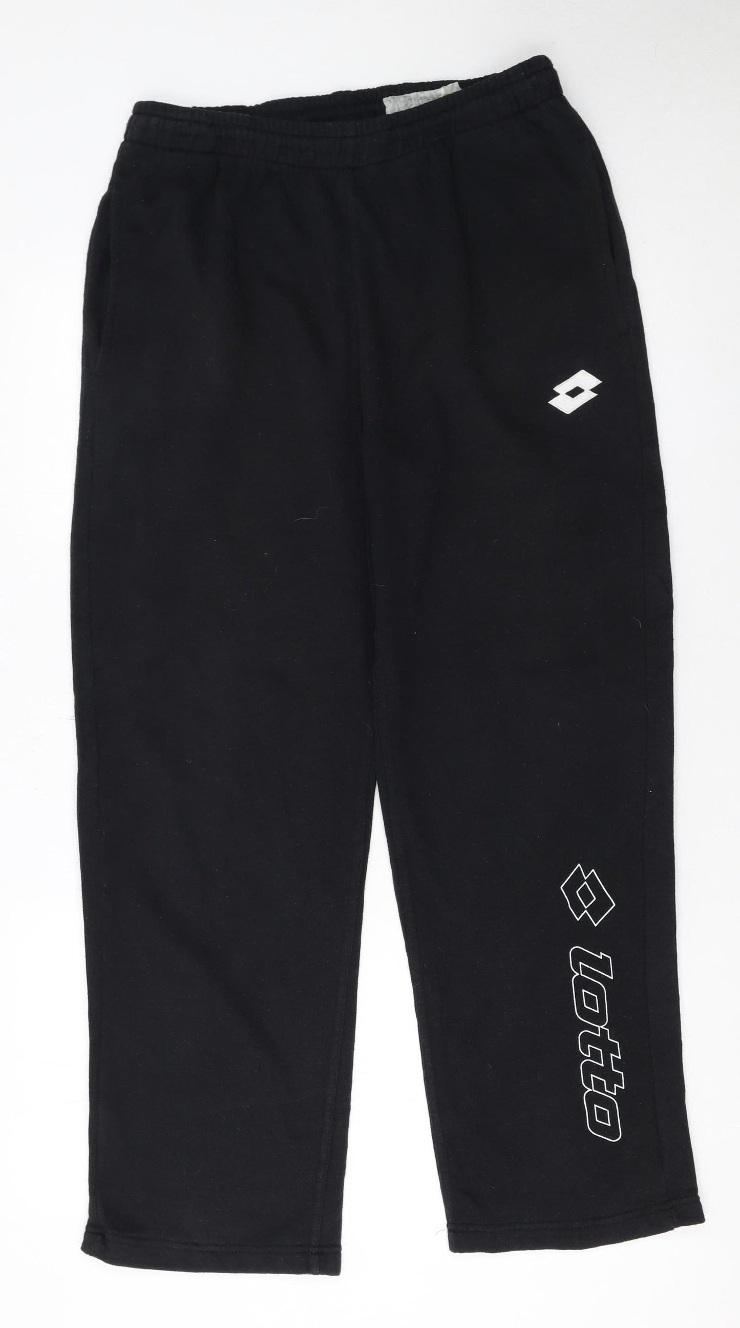 Lotto Women Black Fleece Sweatpants L Regular Fit Comfort Sportswear