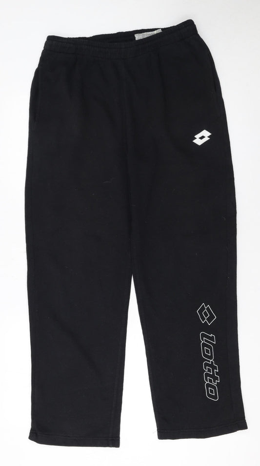 Lotto Women Black Fleece Sweatpants L Regular Fit Comfort Sportswear