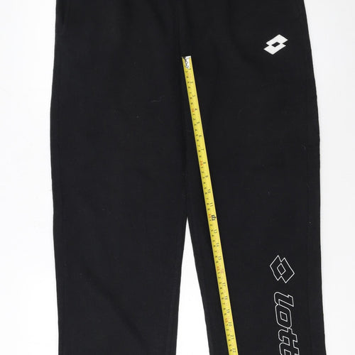 Lotto Women Black Fleece Sweatpants L Regular Fit Comfort Sportswear