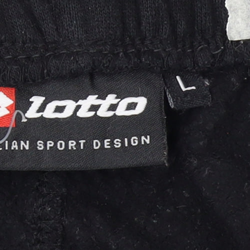 Lotto Women Black Fleece Sweatpants L Regular Fit Comfort Sportswear