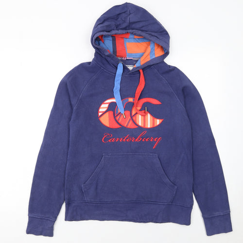 Canterbury Womens Blue Hoodie Size 10 Cotton Blend Uglies Logo Pullover