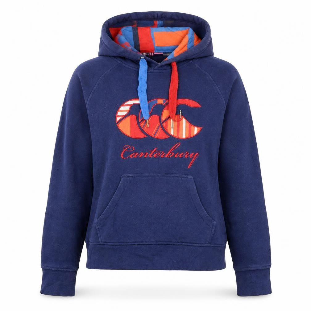 Canterbury Womens Blue Hoodie Size 10 Cotton Blend Uglies Logo Pullover