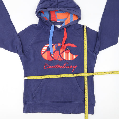 Canterbury Womens Blue Hoodie Size 10 Cotton Blend Uglies Logo Pullover