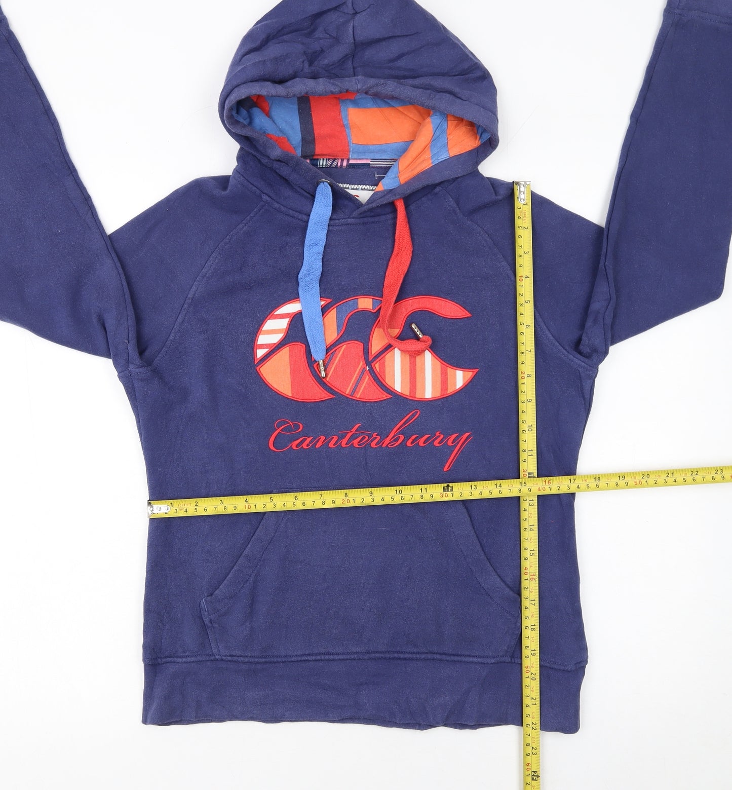 Canterbury Womens Blue Hoodie Size 10 Cotton Blend Uglies Logo Pullover