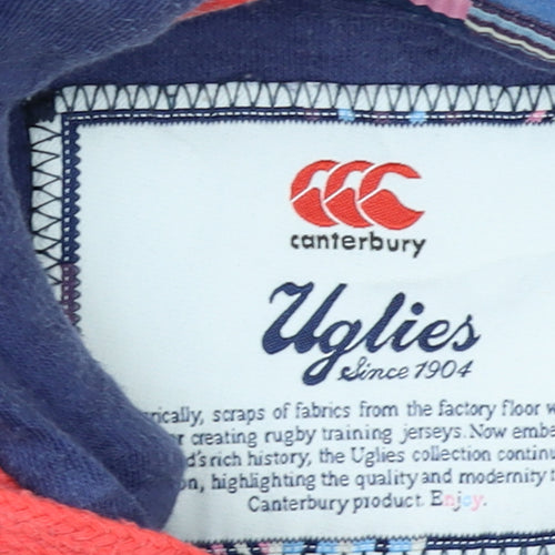 Canterbury Womens Blue Hoodie Size 10 Cotton Blend Uglies Logo Pullover
