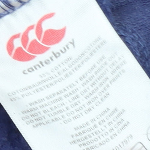 Canterbury Womens Blue Hoodie Size 10 Cotton Blend Uglies Logo Pullover