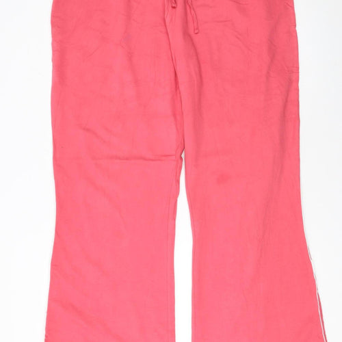 South Womens Pink Wide-Leg Jersey Trousers Size 22L Elastic Waist