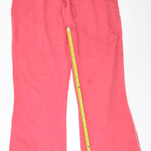 South Womens Pink Wide-Leg Jersey Trousers Size 22L Elastic Waist