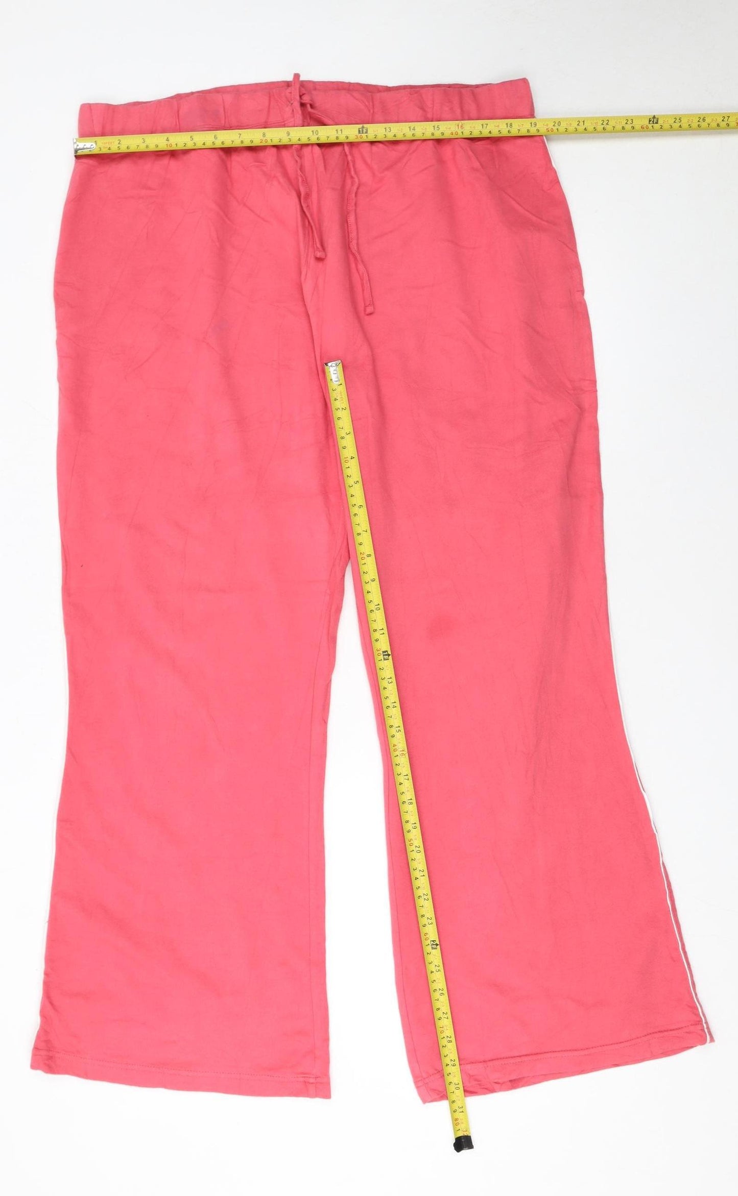 South Womens Pink Wide-Leg Jersey Trousers Size 22L Elastic Waist