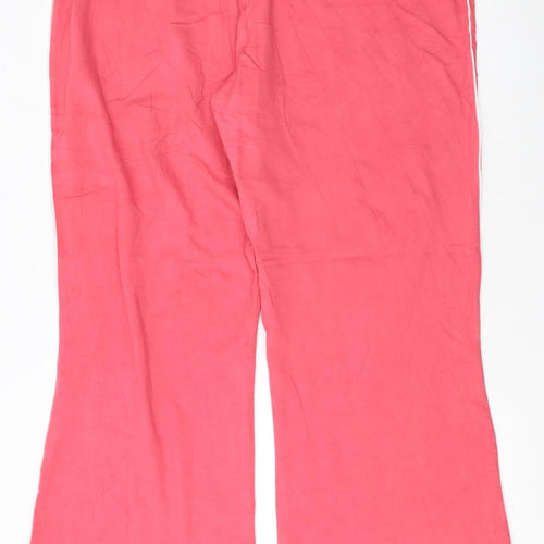 South Womens Pink Wide-Leg Jersey Trousers Size 22L Elastic Waist