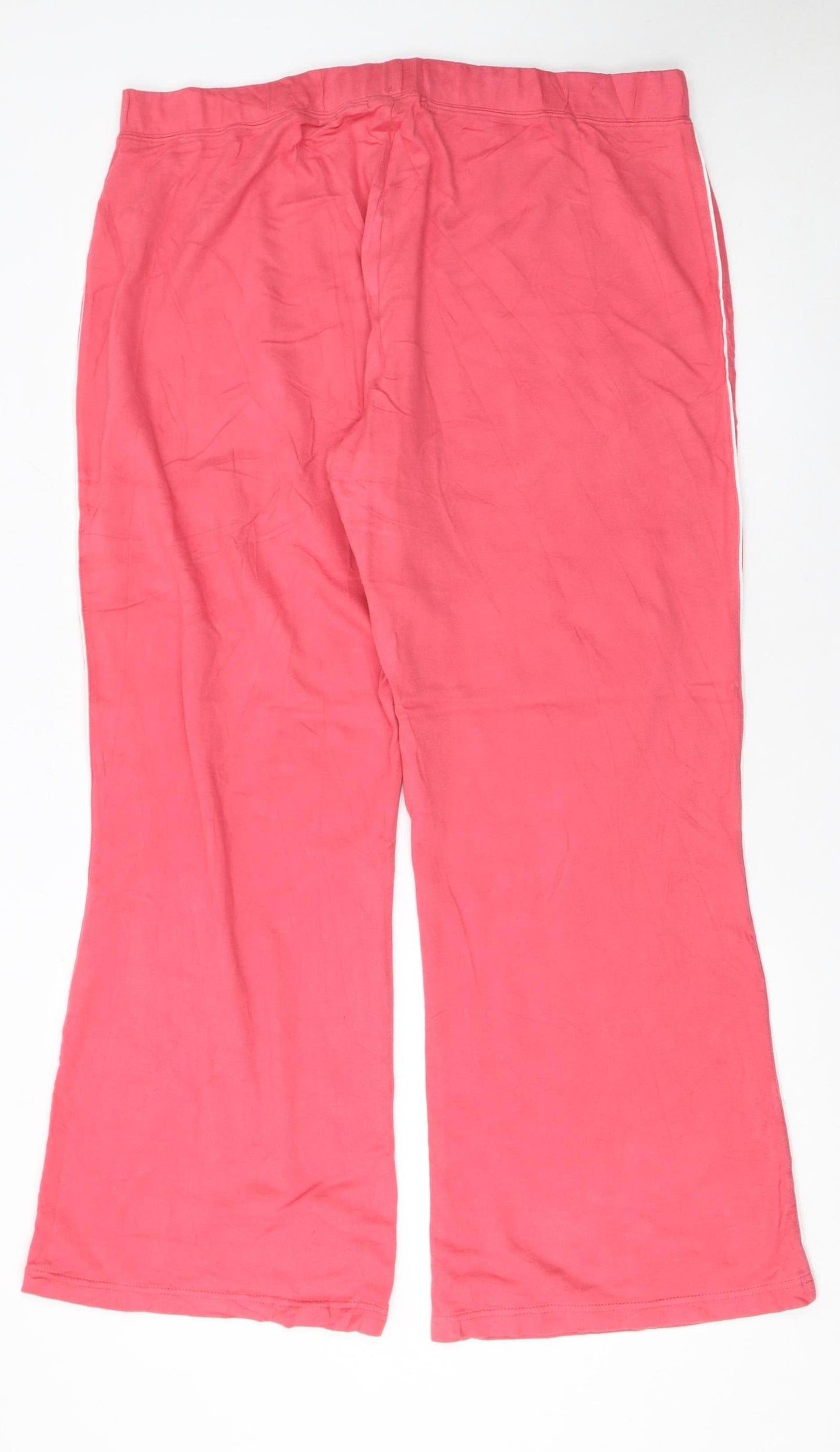 South Womens Pink Wide-Leg Jersey Trousers Size 22L Elastic Waist