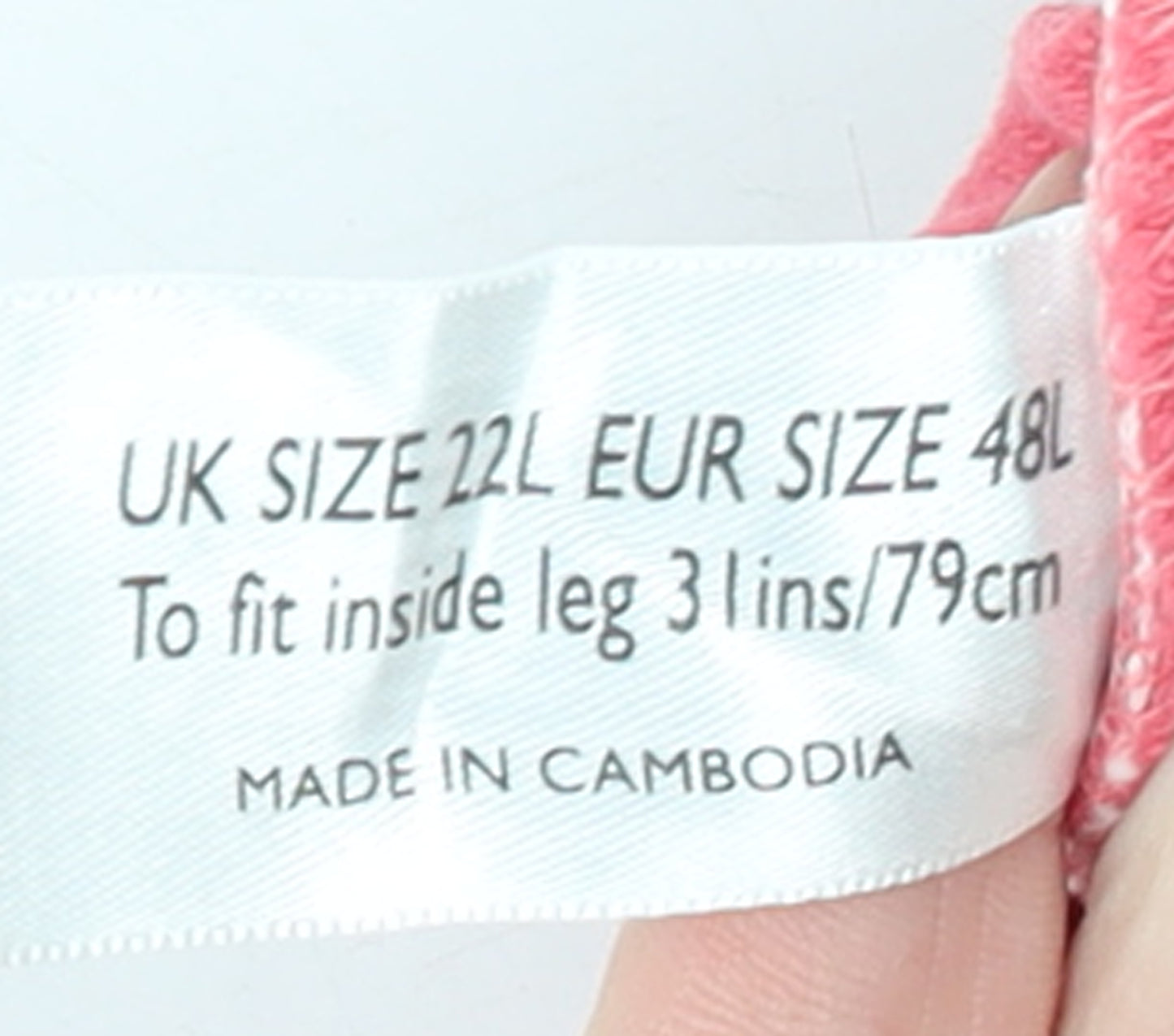 South Womens Pink Wide-Leg Jersey Trousers Size 22L Elastic Waist