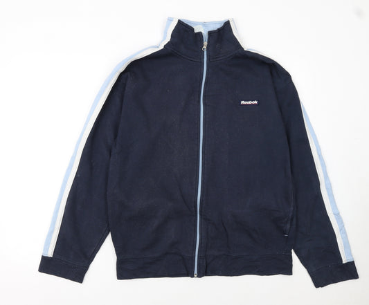 Reebok Mens Blue Track Jacket L Retro Full Zip Lightweight Sportswear