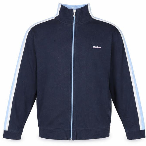 Reebok Mens Blue Track Jacket L Retro Full Zip Lightweight Sportswear