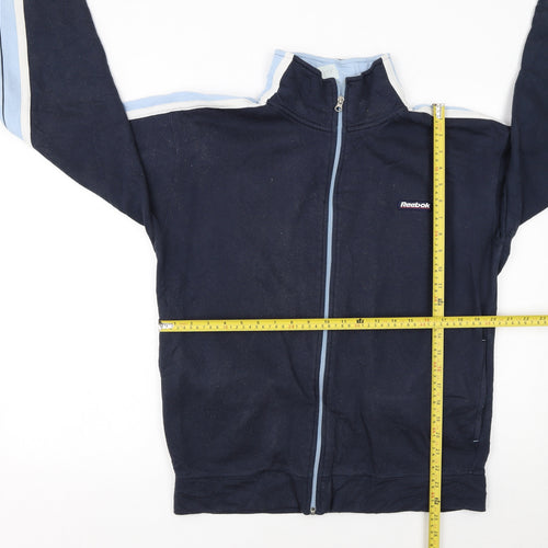 Reebok Mens Blue Track Jacket L Retro Full Zip Lightweight Sportswear