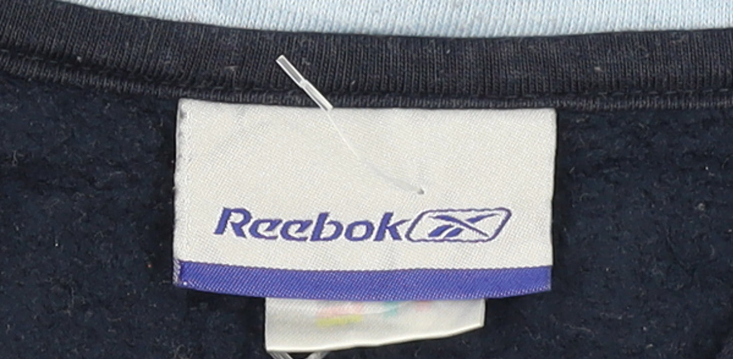 Reebok Mens Blue Track Jacket L Retro Full Zip Lightweight Sportswear