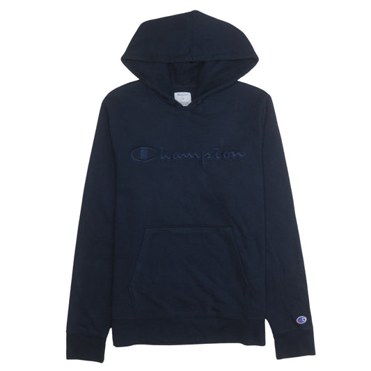 Champion Men's Blue Pullover Hoodie Medium Embroidered Logo Fleece