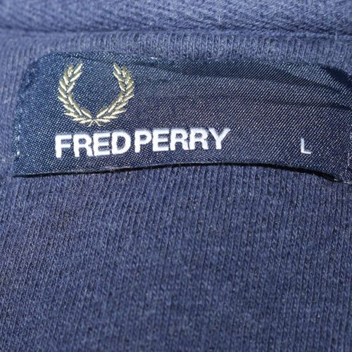 Fred Perry Men's Blue L Button Cardigan Sweatshirt