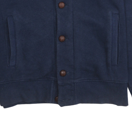 Fred Perry Men's Blue L Button Cardigan Sweatshirt