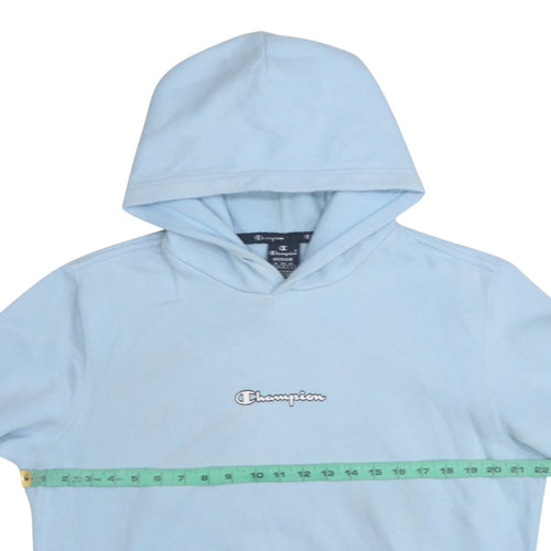 Champion Men's Blue Pullover Hoodie Medium Logo Fleece Sweatshirt