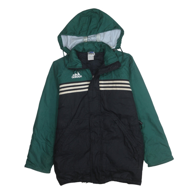 Adidas Men’s Green & Black Windbreaker Jacket L Hooded Sportswear
