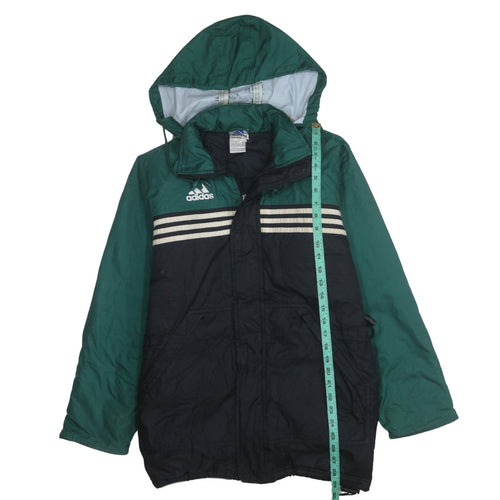 Adidas Men’s Green & Black Windbreaker Jacket L Hooded Sportswear