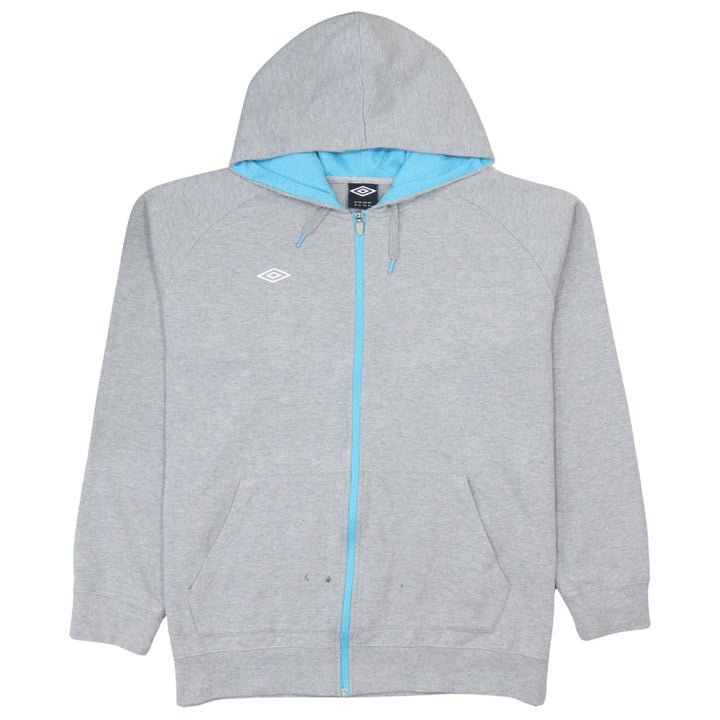 Umbro Mens Grey Full Zip Hoodie XL Lightweight Sports Fleece