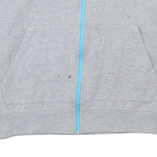 Umbro Mens Grey Full Zip Hoodie XL Lightweight Sports Fleece