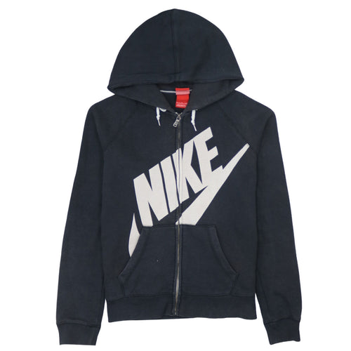 Nike Women's Black Small Full Zip Hoodie Sweatshirt with Logo