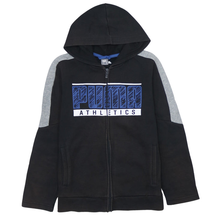 Puma Boys Black Full Zip Hoodie 13-14 Years Athletic Fleece Sweatshirt