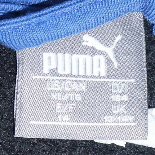 Puma Boys Black Full Zip Hoodie 13-14 Years Athletic Fleece Sweatshirt