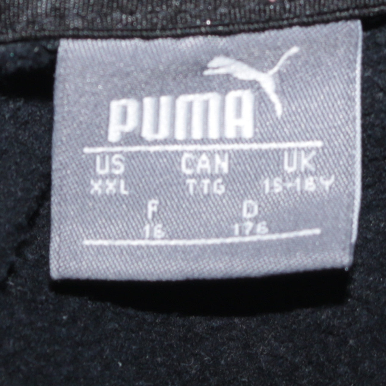 Puma Boys Black Pullover Hoodie 15-16 Years Logo Fleece Sweatshirt