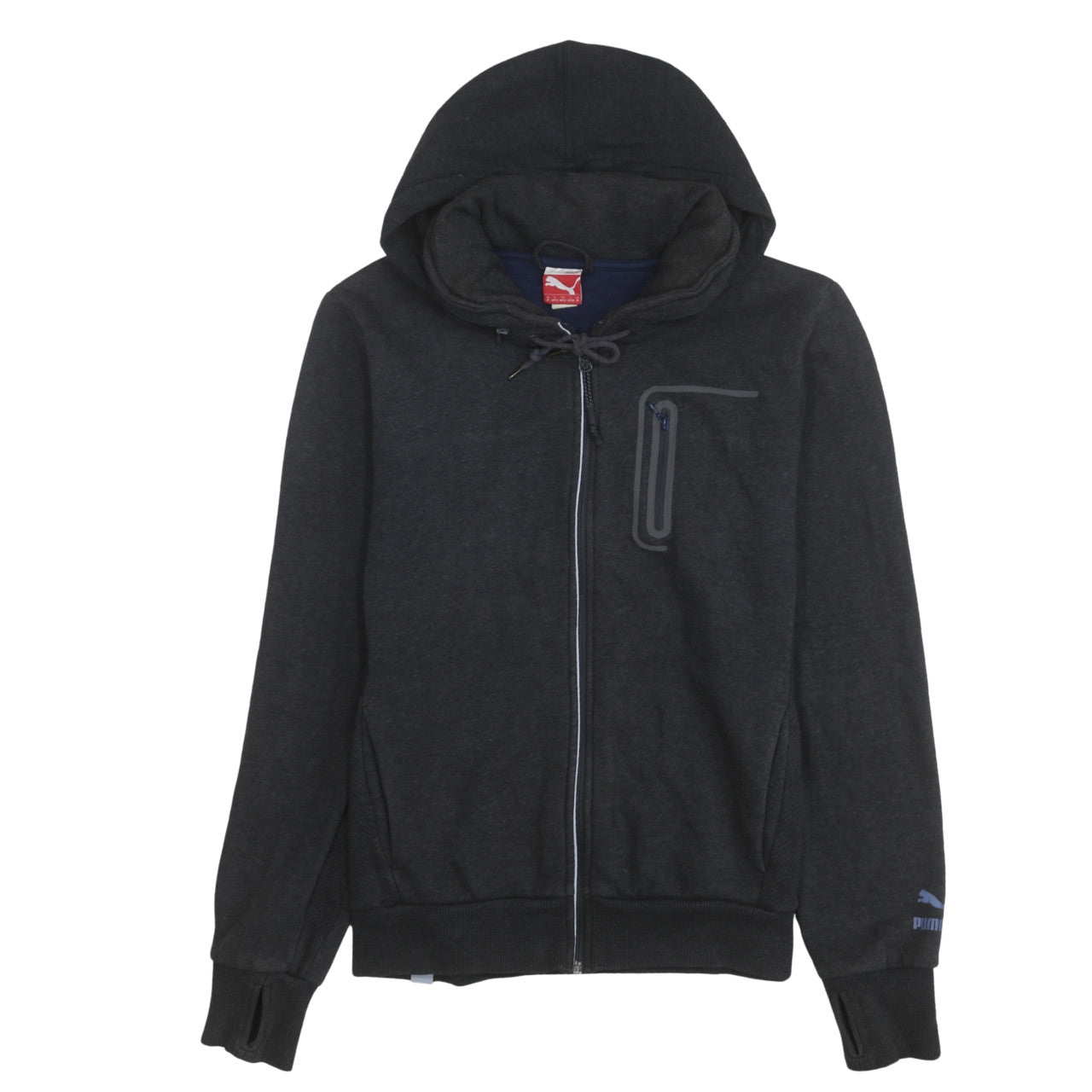 Puma Men's Black Full Zip Hoodie Size M Sports Fleece Sweatshirt