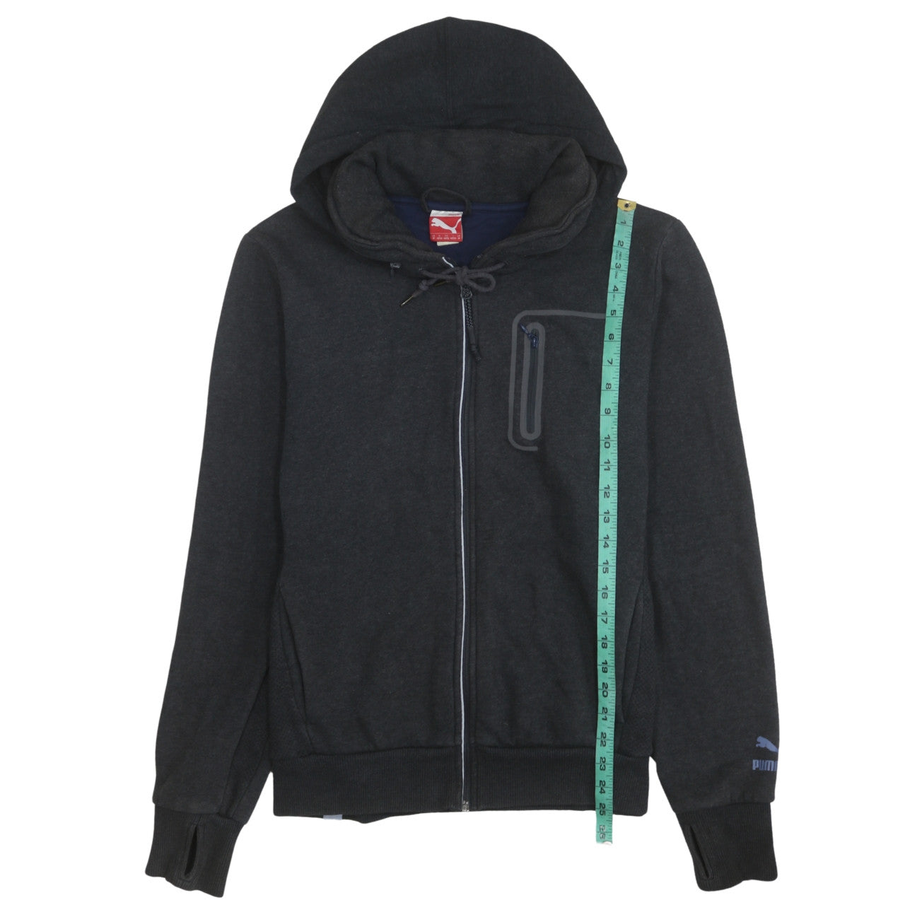 Puma Men's Black Full Zip Hoodie Size M Sports Fleece Sweatshirt