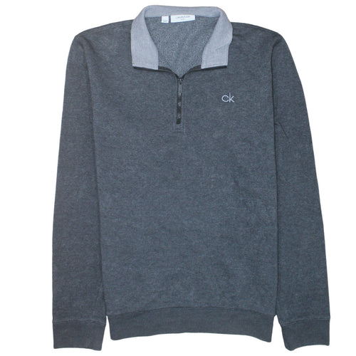 Calvin Klein Men’s Grey 1/4 Zip Golf Sweatshirt XL Regular Fit
