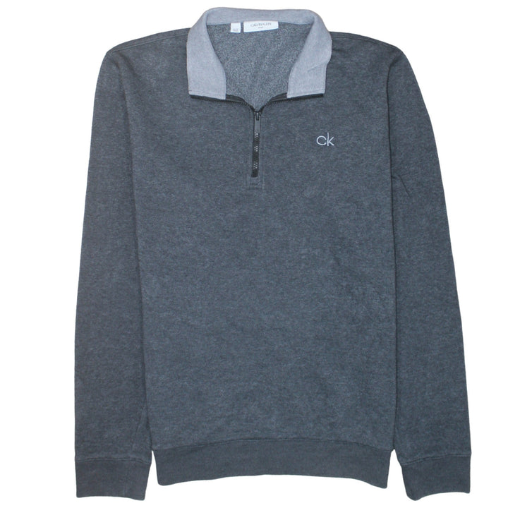Calvin Klein Men’s Grey 1/4 Zip Golf Sweatshirt XL Regular Fit