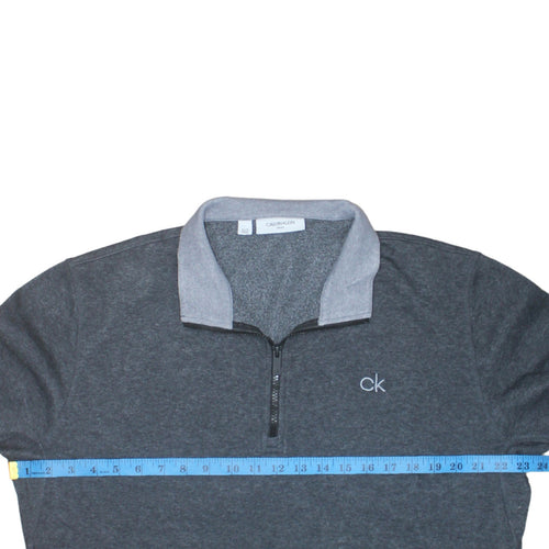 Calvin Klein Men’s Grey 1/4 Zip Golf Sweatshirt XL Regular Fit