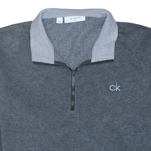 Calvin Klein Men’s Grey 1/4 Zip Golf Sweatshirt XL Regular Fit