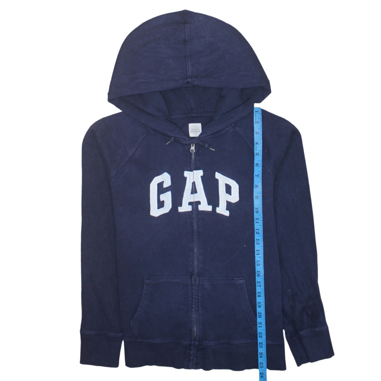 GAP Women Navy Blue Full Zip Hoodie L Cotton Blend Casual