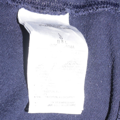 GAP Women Navy Blue Full Zip Hoodie L Cotton Blend Casual