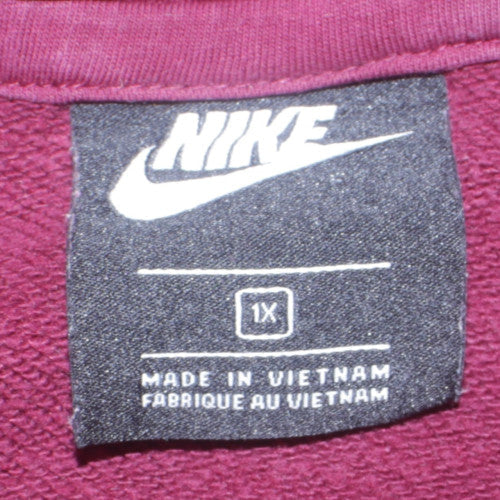 Nike Men's Red Pullover Hoodie XL Fleece Logo Sweatshirt