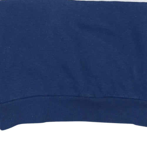 Disney Women Blue & White Stitch Hoodie Size S Pullover Sweatshirt