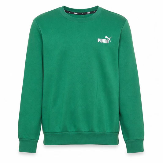 Front view of Puma men’s green crew neck pullover sweatshirt xs