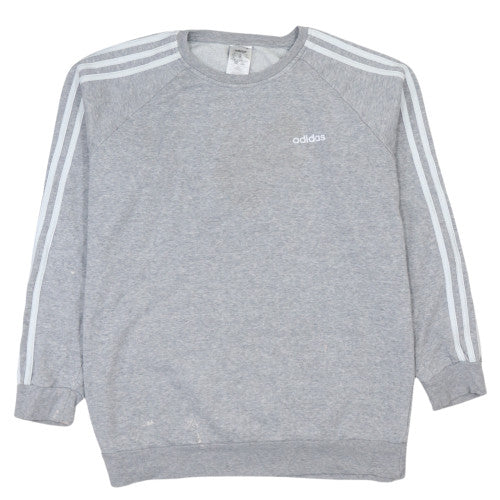 Adidas Womens Grey Crew Neck Sweatshirt UK 12-14 Casual Pullover