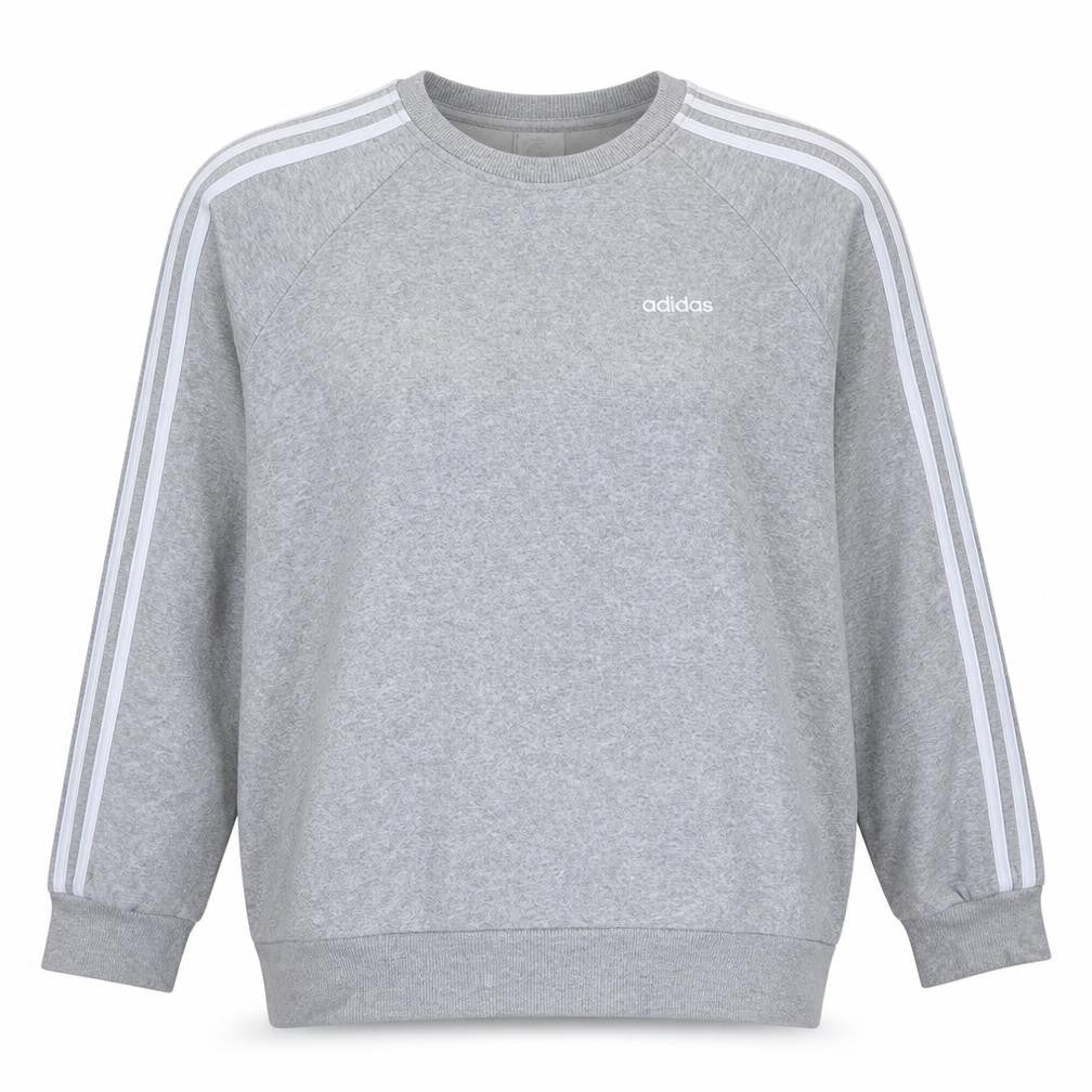 Front view of Adidas women’s grey crew neck sweatshirt uk 12-14 casual pullover