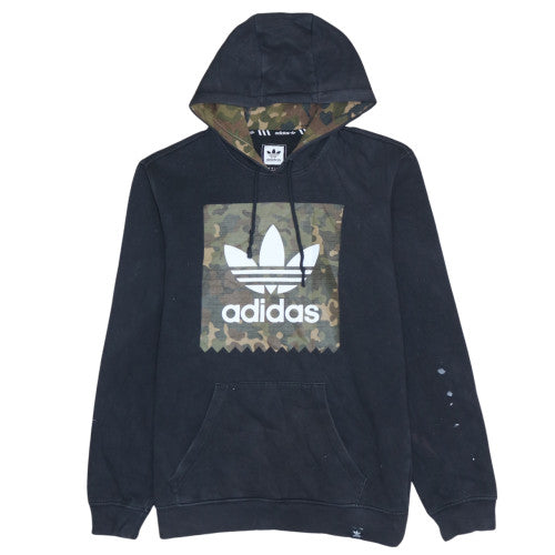 Adidas Mens Black Camo Logo Pullover Hoodie Size S