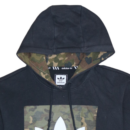 Adidas Mens Black Camo Logo Pullover Hoodie Size S