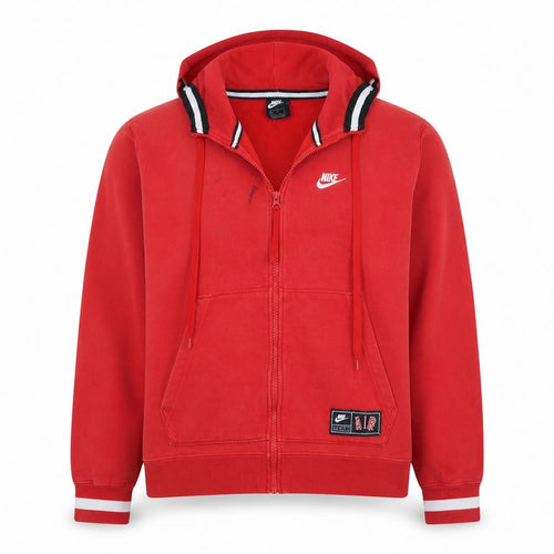 Nike Air Men's Red Full Zip Hoodie XL Cotton Blend Sportswear