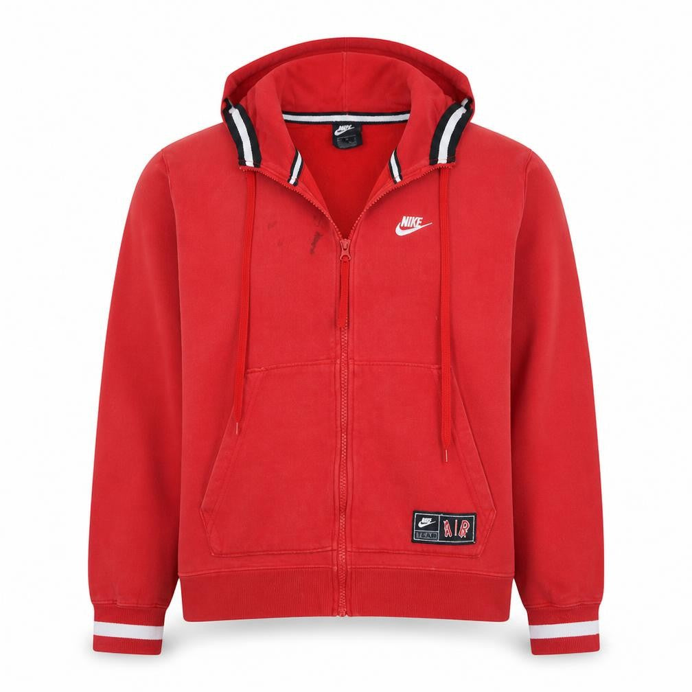 Nike Air Men's Red Full Zip Hoodie XL Cotton Blend Sportswear